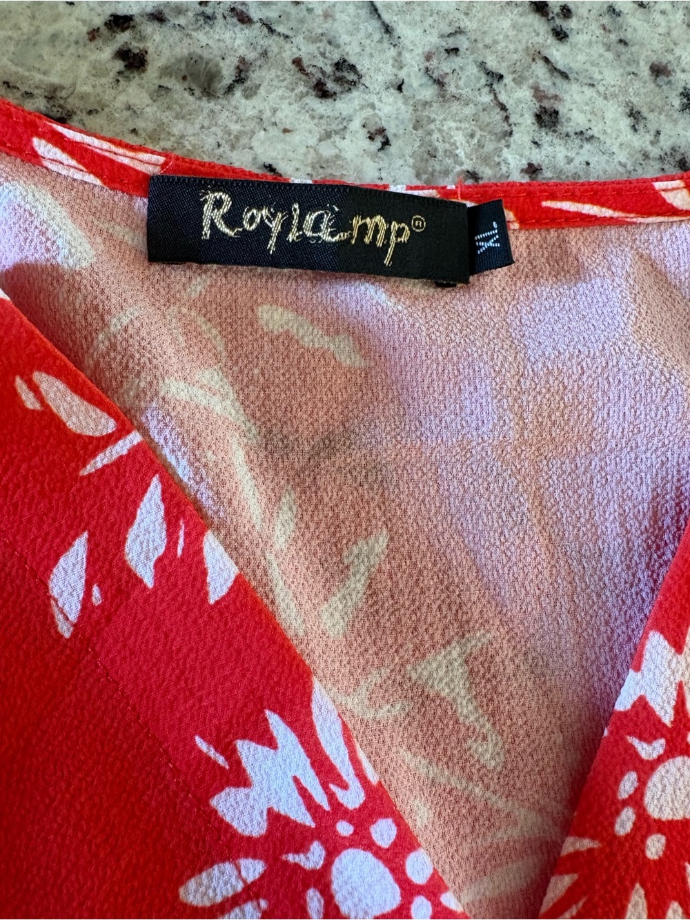 Red Orange Floral Button-Front Midi Dress - Picture 5 of 6